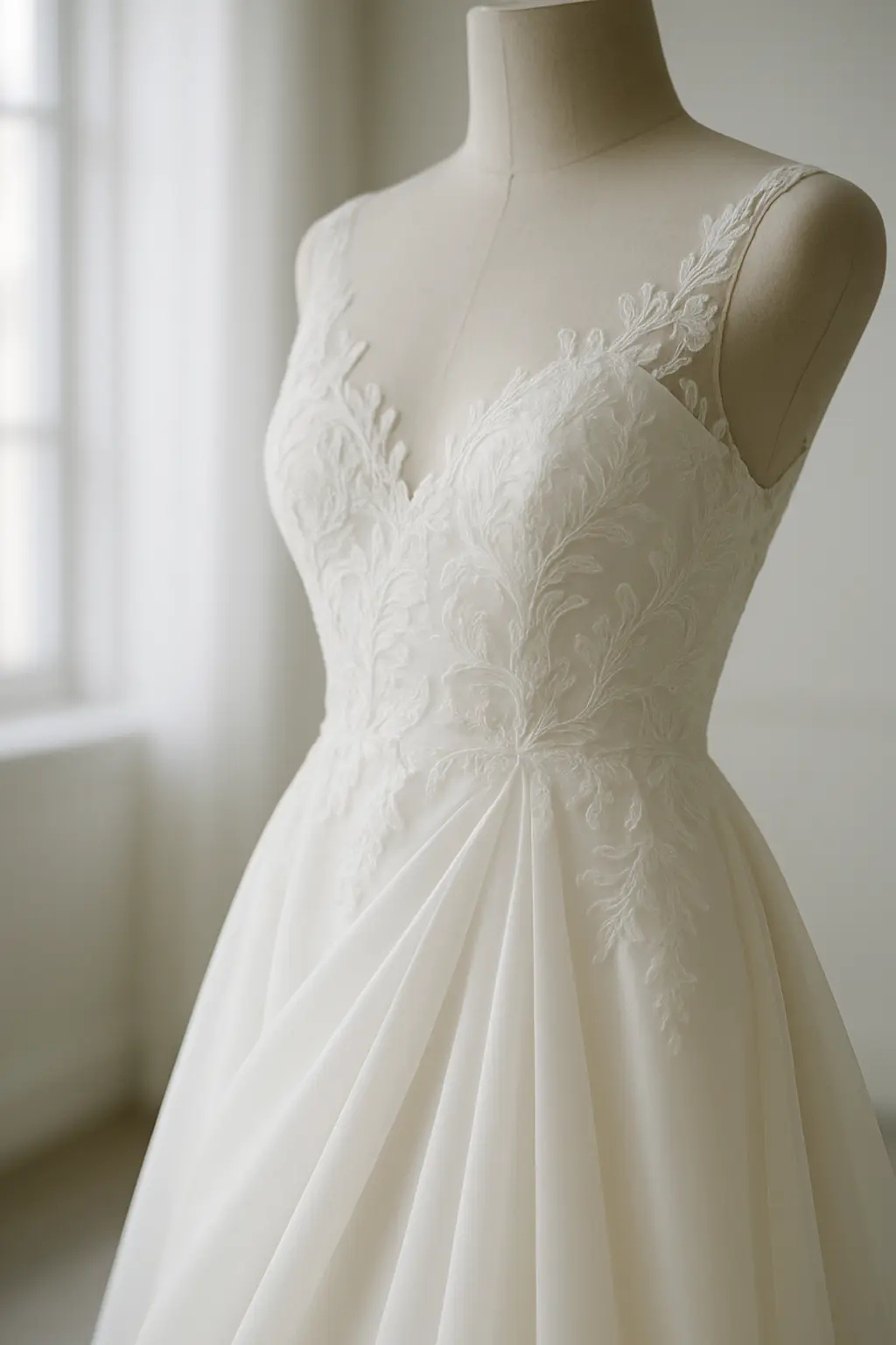 Vestido de novia con detalle de encaje
